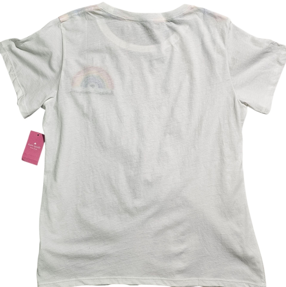 Kate Spade Pride Rainbow White Tee Shirt XL - Picture 5 of 6